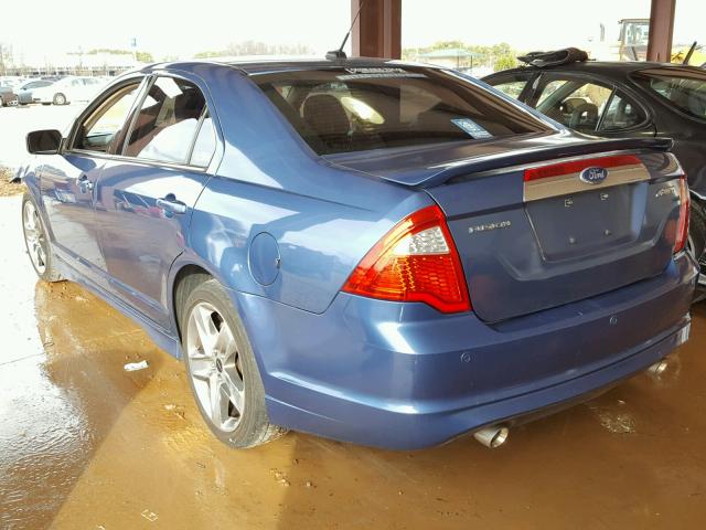 3FAHP0KCXAR400094 - 2010 FORD FUSION SPO BLUE photo 3