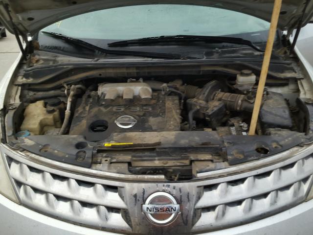 JN8AZ08W26W505261 - 2006 NISSAN MURANO SL SILVER photo 7