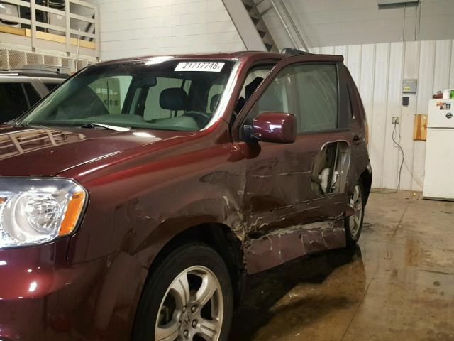 5FNYF4H57DB042987 - 2013 HONDA PILOT EXL MAROON photo 9