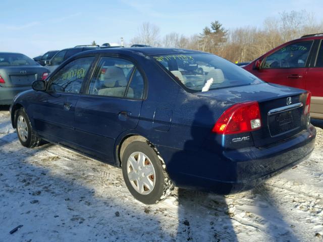 2HGES16573H626252 - 2003 HONDA CIVIC LX BLUE photo 3