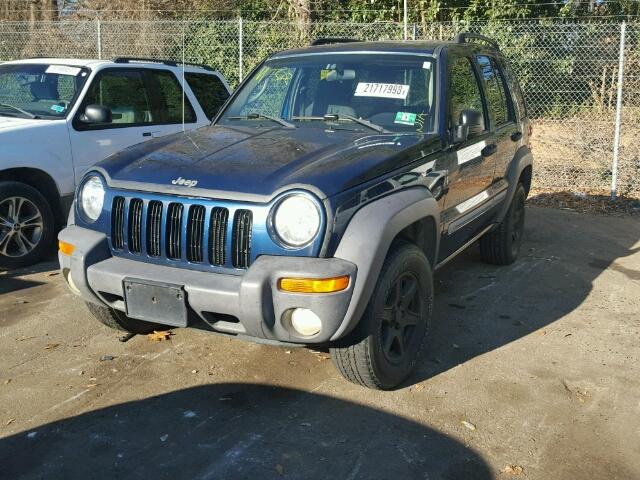 1J4GL48K73W539990 - 2003 JEEP LIBERTY SP BLUE photo 2