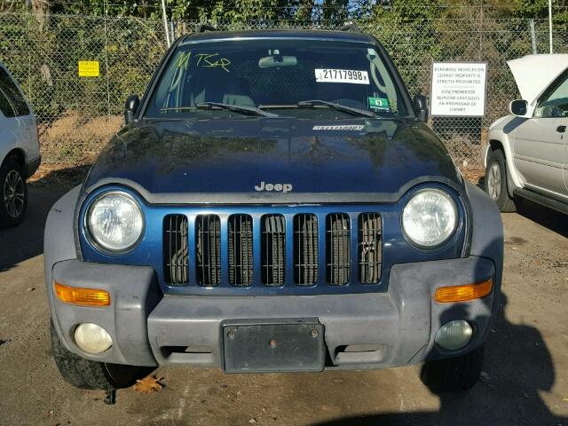 1J4GL48K73W539990 - 2003 JEEP LIBERTY SP BLUE photo 9