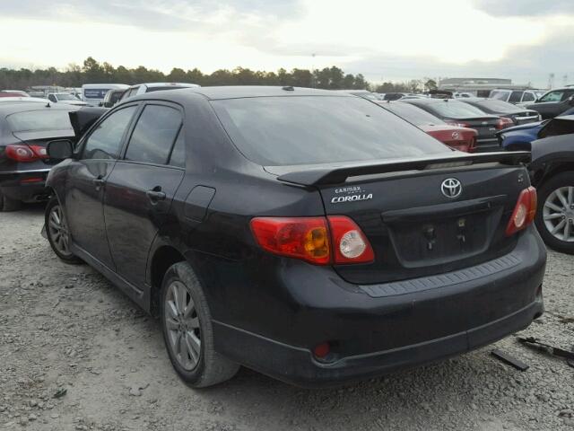 1NXBU4EEXAZ175080 - 2010 TOYOTA COROLLA BA BLACK photo 3