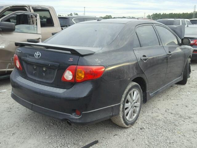 1NXBU4EEXAZ175080 - 2010 TOYOTA COROLLA BA BLACK photo 4