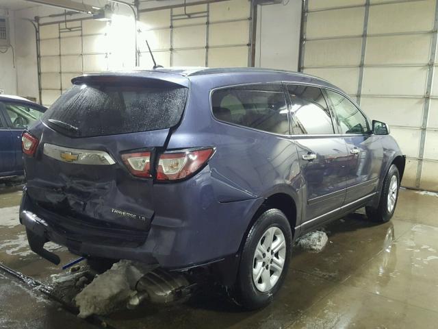 1GNKRFEDXEJ273968 - 2014 CHEVROLET TRAVERSE L BLUE photo 4