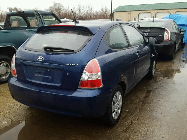 KMHCM3AC6BU197615 - 2011 HYUNDAI ACCENT GL BLUE photo 4