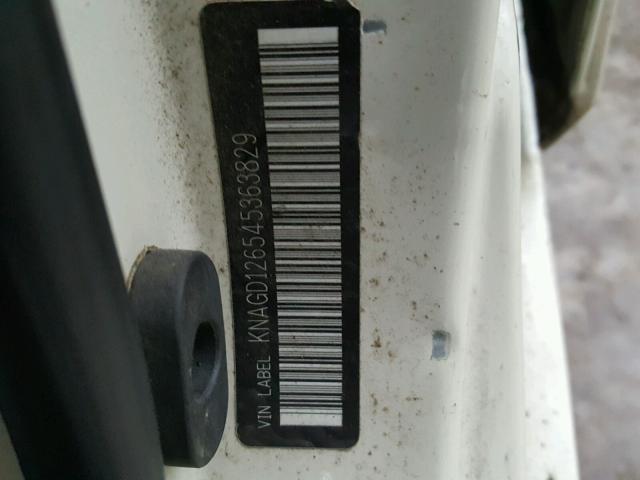 KNAGD126545363829 - 2004 KIA OPTIMA LX WHITE photo 10