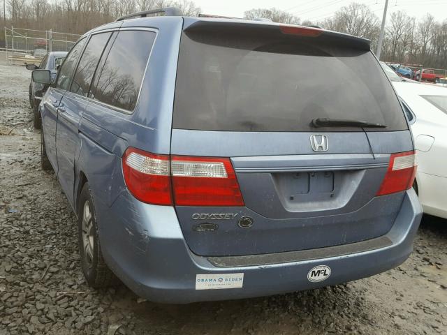 5FNRL38716B063510 - 2006 HONDA ODYSSEY EX BLUE photo 3