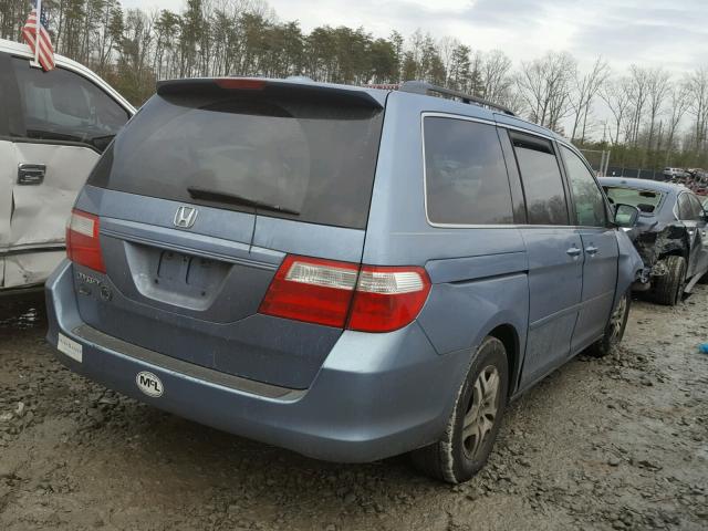 5FNRL38716B063510 - 2006 HONDA ODYSSEY EX BLUE photo 4