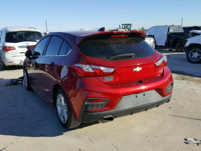 3G1BE6SM0HS578450 - 2017 CHEVROLET CRUZE LT MAROON photo 3