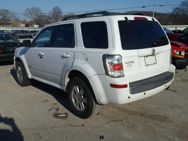 4M2CU81Z68KJ53134 - 2008 MERCURY MARINER WHITE photo 3