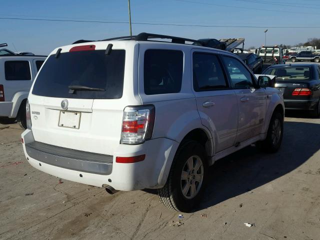 4M2CU81Z68KJ53134 - 2008 MERCURY MARINER WHITE photo 4