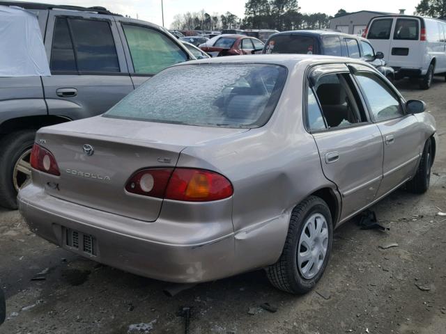 2T1BR12E91C482116 - 2001 TOYOTA COROLLA CE BEIGE photo 4