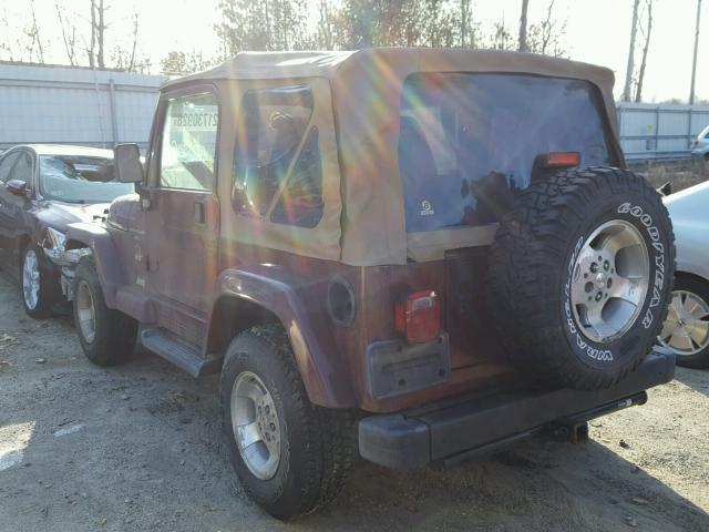 1J4FA59S21P361287 - 2001 JEEP WRANGLER / MAROON photo 3