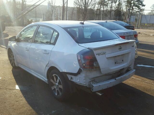 3N1AB6AP2CL662119 - 2012 NISSAN SENTRA 2.0 WHITE photo 3