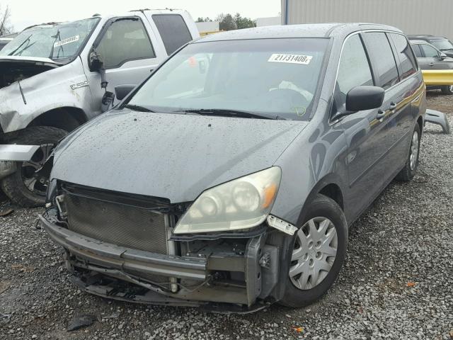 5FNRL38207B049510 - 2007 HONDA ODYSSEY LX GRAY photo 2