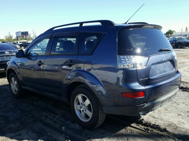 JA4MS31X97Z019283 - 2007 MITSUBISHI OUTLANDER BLUE photo 3