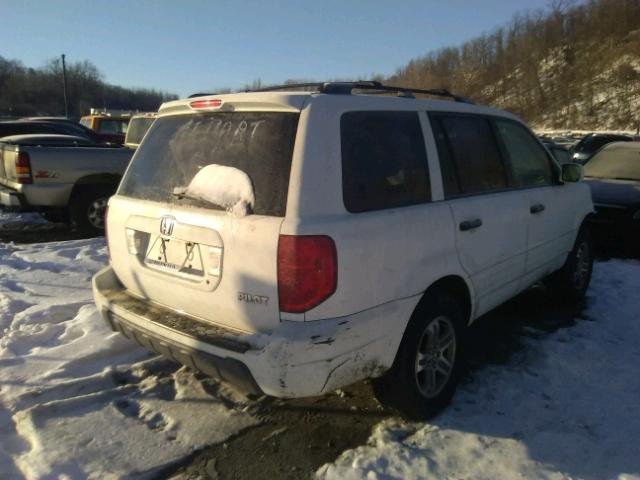 2HKYF18654H579480 - 2004 HONDA PILOT EXL WHITE photo 4