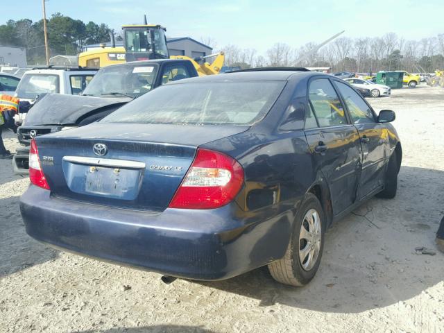 4T1BE32K73U210100 - 2003 TOYOTA CAMRY LE BLUE photo 4