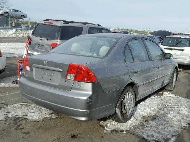 2HGES16594H582269 - 2004 HONDA CIVIC LX GRAY photo 4