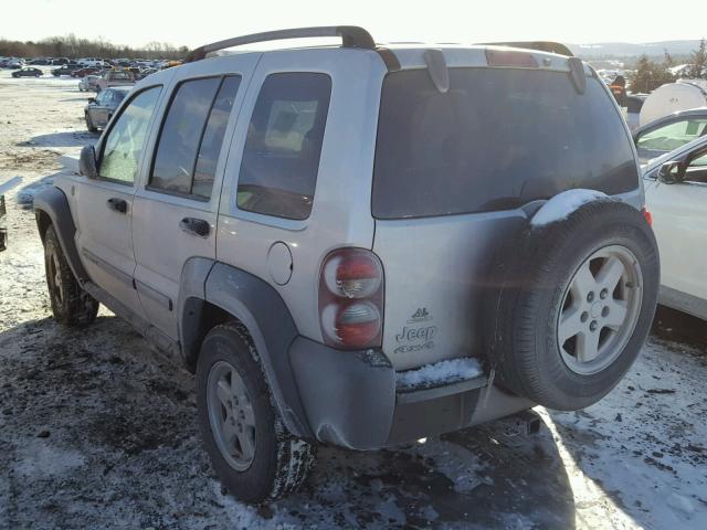 1J4GL48K05W508387 - 2005 JEEP LIBERTY SP SILVER photo 3