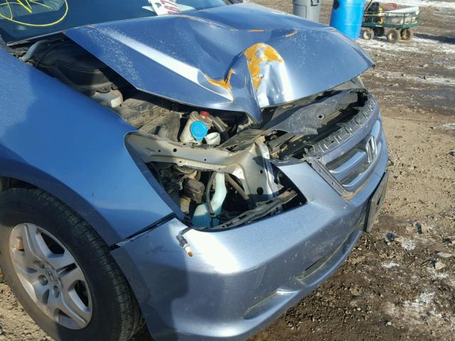 5FNRL38637B043199 - 2007 HONDA ODYSSEY EX BLUE photo 9