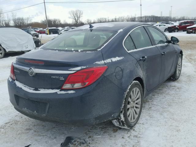 W04GP5EC6B1000196 - 2011 BUICK REGAL CXL BLUE photo 4