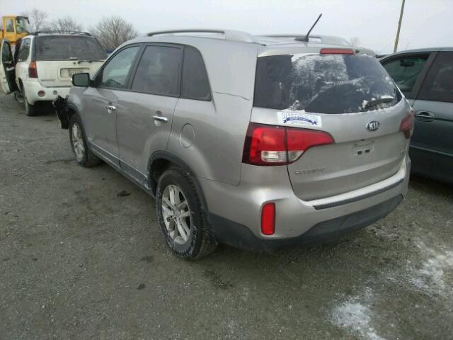 5XYKTCA66EG546999 - 2014 KIA SORENTO LX SILVER photo 3