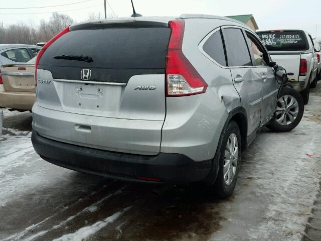 JHLRM4H79CC013131 - 2012 HONDA CR-V EXL SILVER photo 4