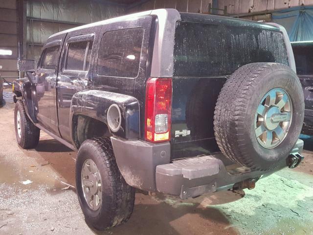 5GTDN13E278229123 - 2007 HUMMER H3 BLACK photo 3