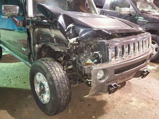 5GTDN13E278229123 - 2007 HUMMER H3 BLACK photo 9