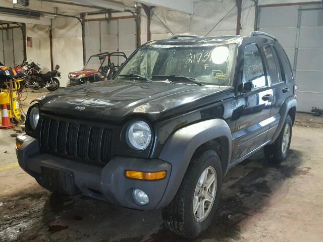 1J4GL48K34W240384 - 2004 JEEP LIBERTY SP BLACK photo 2