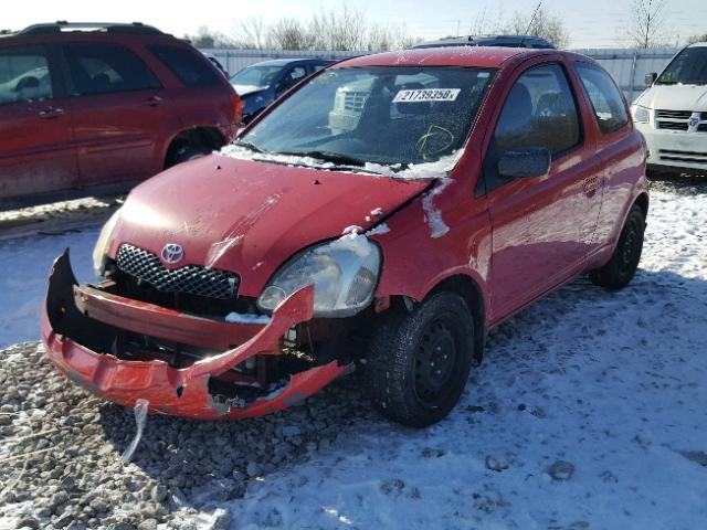 JTDJT123150073720 - 2005 TOYOTA ECHO RED photo 2