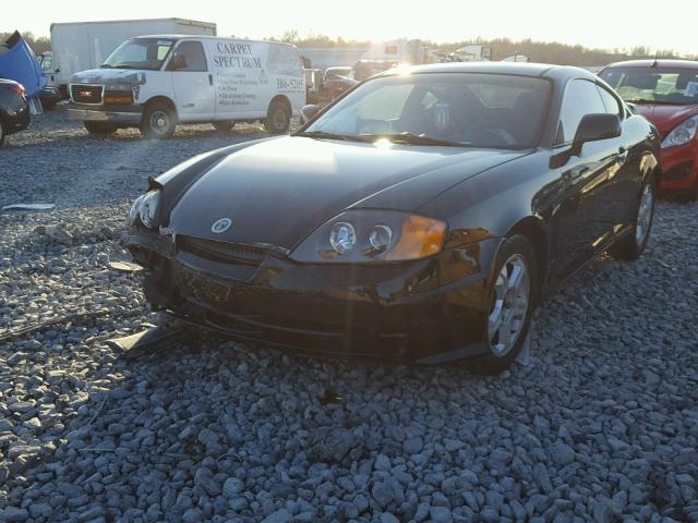 KMHHM65D53U010800 - 2003 HYUNDAI TIBURON BLACK photo 2