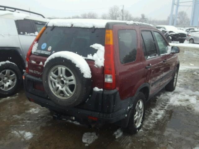 SHSRD778X4U251446 - 2004 HONDA CR-V EX BURGUNDY photo 4