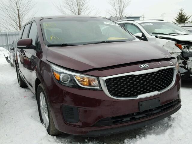 KNDMB5C19G6110243 - 2016 KIA SEDONA LX RED photo 1