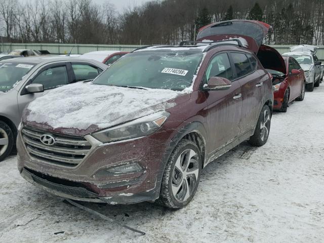 KM8J3CA27GU114556 - 2016 HYUNDAI TUCSON LIM MAROON photo 2