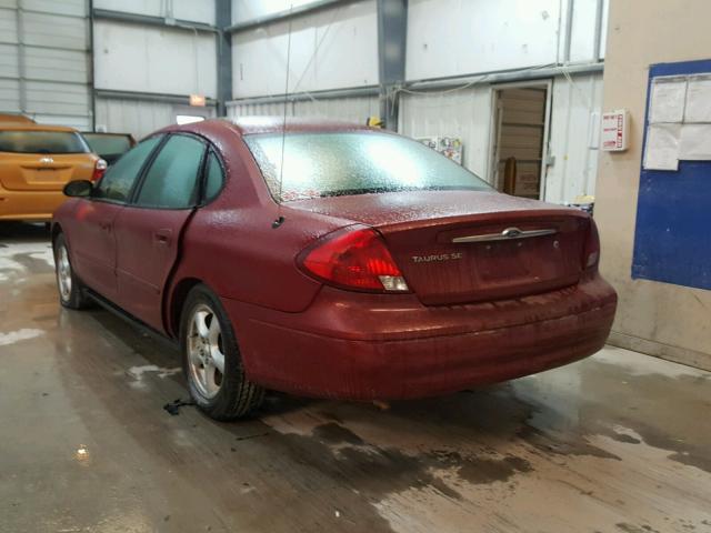 1FAFP53U63A211421 - 2003 FORD TAURUS SE RED photo 3