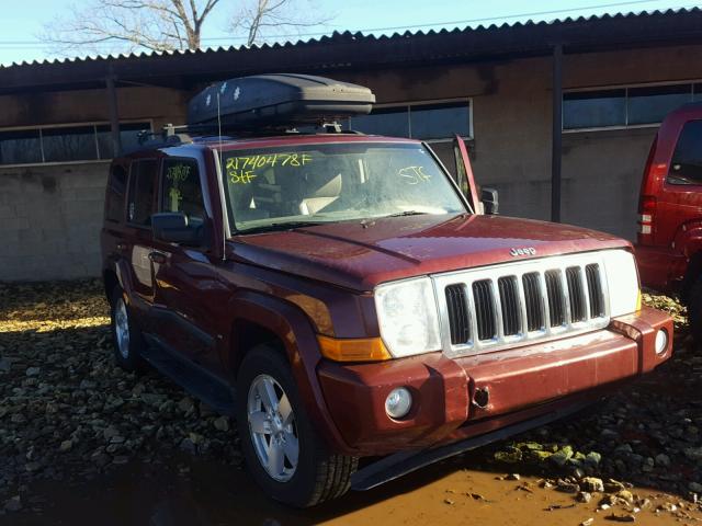 1J8HG48P47C584668 - 2007 JEEP COMMANDER BURGUNDY photo 1