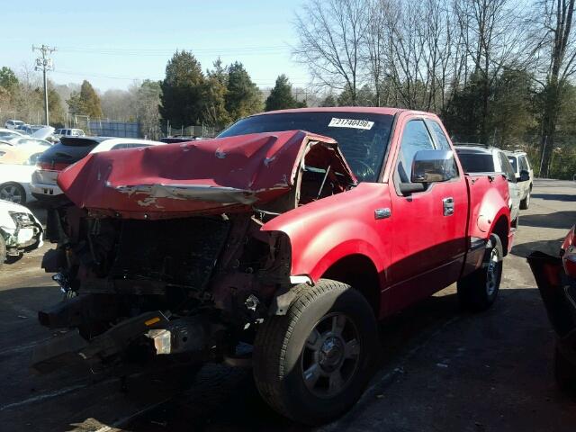 1FTRF12278KF00585 - 2008 FORD F150 RED photo 2