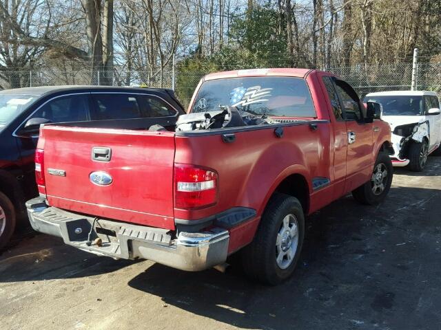 1FTRF12278KF00585 - 2008 FORD F150 RED photo 4