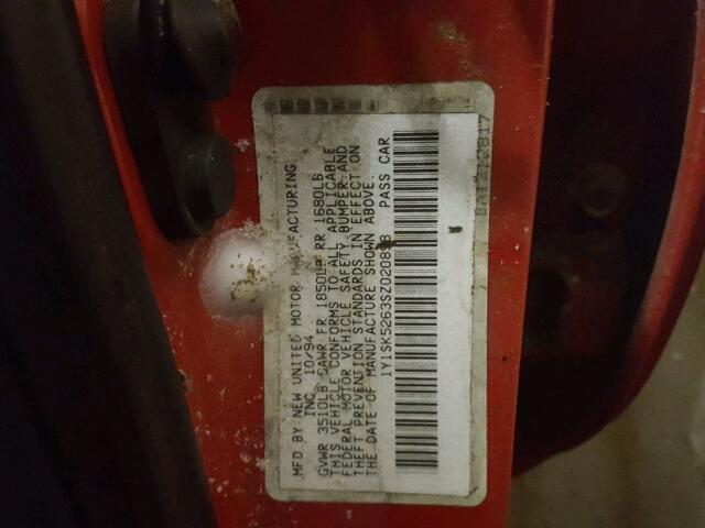 1Y1SK5263SZ020898 - 1995 GEO PRIZM BASE RED photo 10