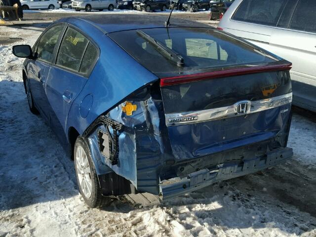 JHMZE2H7XES000166 - 2014 HONDA INSIGHT EX BLUE photo 3