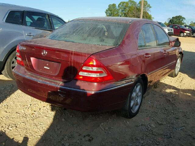 WDBRF61J93A488099 - 2003 MERCEDES-BENZ C 240 RED photo 4