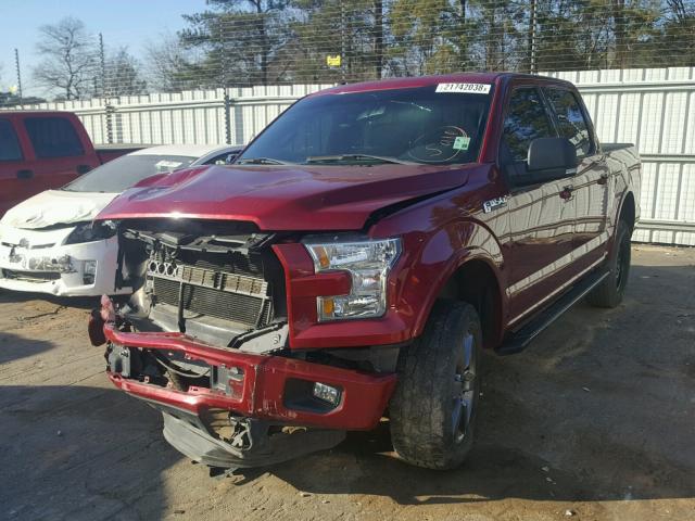 1FTEW1EF1GKD36746 - 2016 FORD F150 SUPER RED photo 2