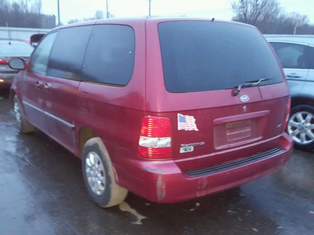 KNDUP131046545447 - 2004 KIA SEDONA EX BURGUNDY photo 3