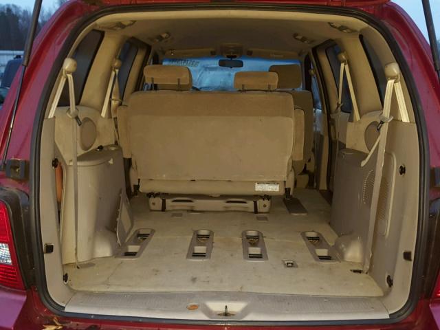 KNDUP131046545447 - 2004 KIA SEDONA EX BURGUNDY photo 9