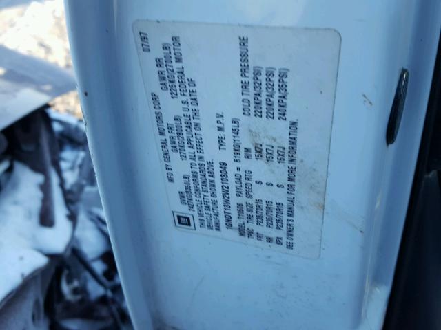 1GNDT13W2W2103049 - 1998 CHEVROLET BLAZER WHITE photo 10