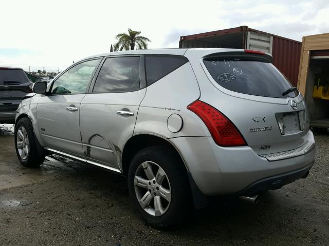 JN8AZ08W26W518267 - 2006 NISSAN MURANO SL SILVER photo 3