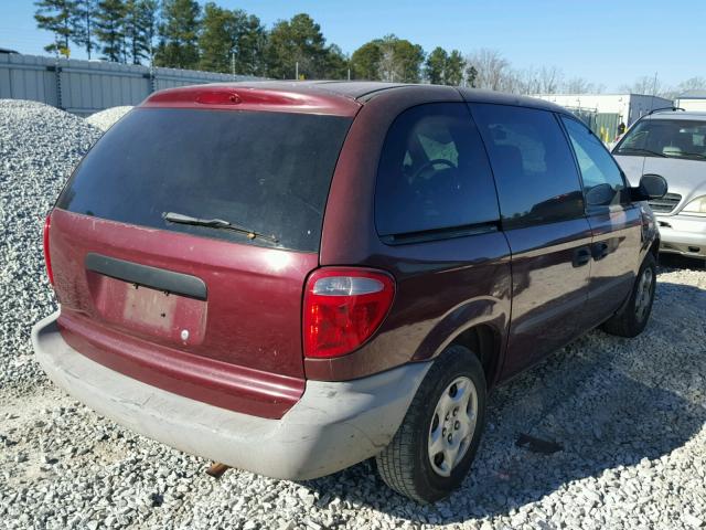 1B4GP25342B647952 - 2002 DODGE CARAVAN SE BURGUNDY photo 4